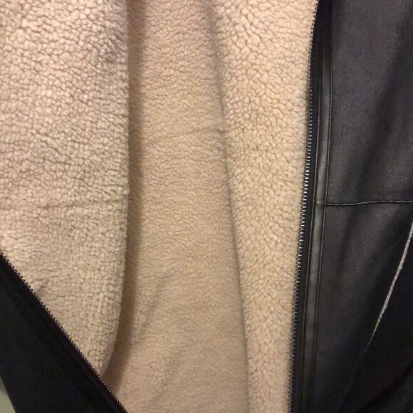 DKNY faux fur long lined zip up hooded jacket size large NWT - Picture 8 of 12